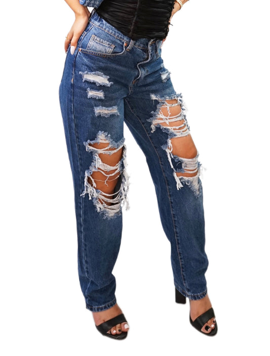 MOMMY DISTRESSED JEAN